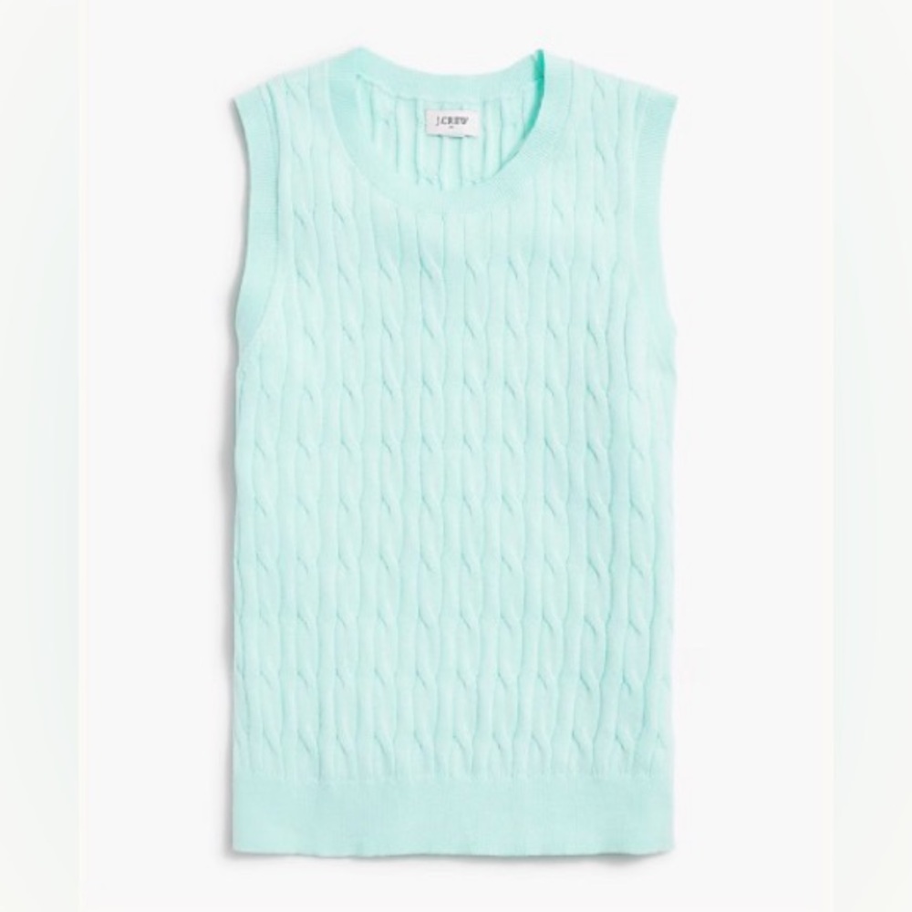 J. Crew Mint Green Cable Knit Tank Top